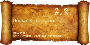 Huska Krisztina névjegykártya